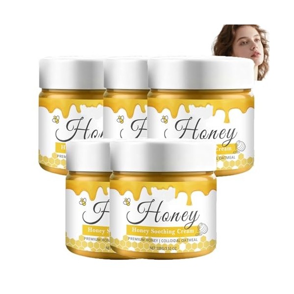 Crème Apaisante au Miel Hydratant Léger pour Tous les Types de Peau Crèmes pour le Visage Non Grasses Taille Voyage 2pcs Crè...