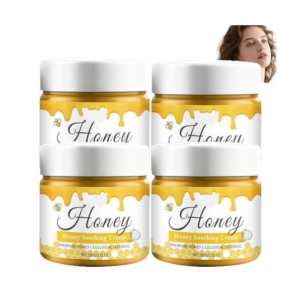 Crème Apaisante au Miel Hydratant Léger pour Tous les Types de Peau Crèmes pour le Visage Non Grasses Taille Voyage 2pcs Crè...