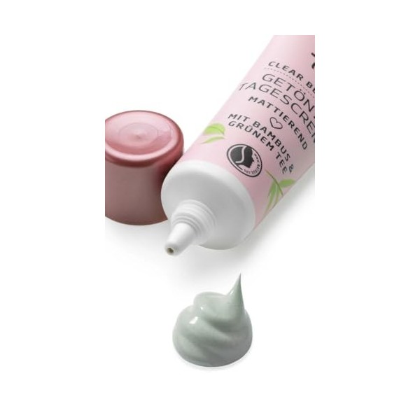 Alverde Naturkosmetic Crème de jour teintée matifiante 30 ml avec extrait de bambou et de thé vert