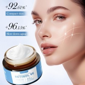 Crème anti-rides au rétinol pour le visage - 60 g - Crème hydratante pour le visage - Apaise et atténue les rides - Crème ant