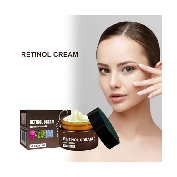 Lot de 2 crèmes anti-rides au rétinol avancées, crème de jour et de nuit pour femme contre le vieillissement de la peau, crèm...