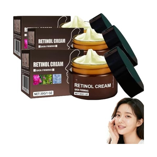 Lot de 2 crèmes anti-rides au rétinol avancées, crème de jour et de nuit pour femme contre le vieillissement de la peau, crèm...