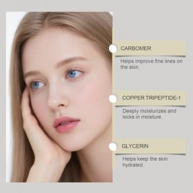 Sérum doux aux peptides de cuivre, Sérum visage aux peptides de cuivre, avec acide hyaluronique - Sérum visage anti-âge pour ...