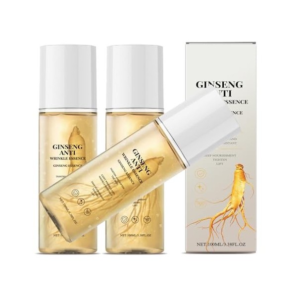 Sérum anti-rides au ginseng – Hydratation profonde et soin anti-rides à lextrait de ginseng, à lacide hyaluronique et à la C...