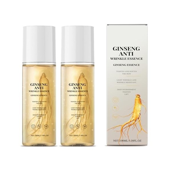 Sérum anti-rides au ginseng – Hydratation profonde et soin anti-rides à lextrait de ginseng, à lacide hyaluronique et à la C...