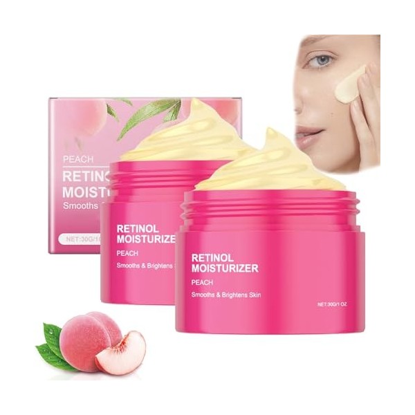 Sérum hydratant au rétinol à la pêche, crème pour le visage au rétinol et à la niacinamide, hydratant apaisant et éclaircissa...