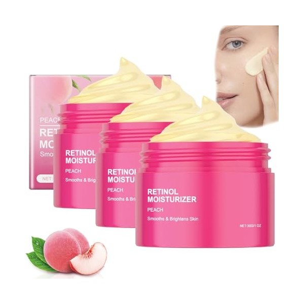 Sérum hydratant au rétinol à la pêche, crème pour le visage au rétinol et à la niacinamide, hydratant apaisant et éclaircissa...