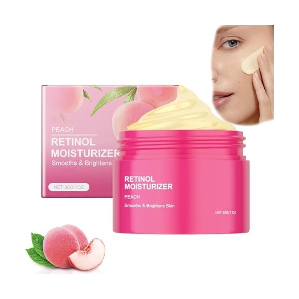 Sérum hydratant au rétinol à la pêche, crème pour le visage au rétinol et à la niacinamide, hydratant apaisant et éclaircissa...