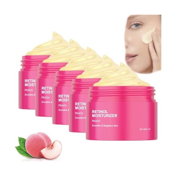 Sérum hydratant au rétinol à la pêche, crème pour le visage au rétinol et à la niacinamide, hydratant apaisant et éclaircissa...