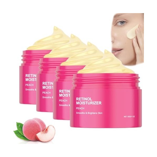 Sérum hydratant au rétinol à la pêche, crème pour le visage au rétinol et à la niacinamide, hydratant apaisant et éclaircissa...