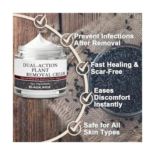 Crème réparatrice pour la peau au riz noir, crème réparatrice multi-effets au riz noir, raffermissante et anti-rides, rafferm...