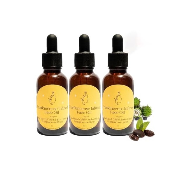 Huile de résine dencens pour le visage, sérum essentiel à lencens, huile de résine dencens bio pressée à froid, sérum visa Cr...