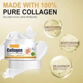 Crème Hydratante Au Collagène - Atténue Les Ridules, Améliore Lélasticité, Hydrate Durablement et Ravive le Teint Terne 1pcs ...