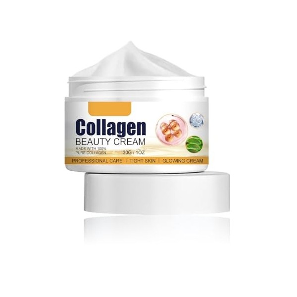 Crème Hydratante Au Collagène - Atténue Les Ridules, Améliore Lélasticité, Hydrate Durablement et Ravive le Teint Terne 1pcs ...