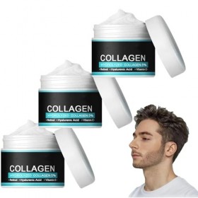 Crème anti-âge anti-rides au collagène pour hommes, crème hydratante pour le visage, lotion raffermissante et raffermissante ...