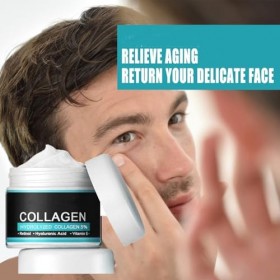 Crème anti-âge anti-rides au collagène pour hommes, crème hydratante pour le visage, lotion raffermissante et raffermissante ...