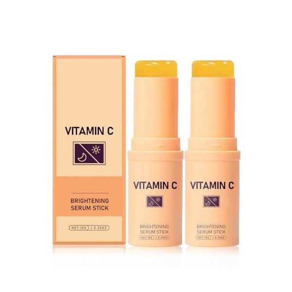 Sérum en stick à la vitamine C – Sérum visage et corps éclaircissant et hydratant, anti-taches brunes, soin anti-âge, baume c...