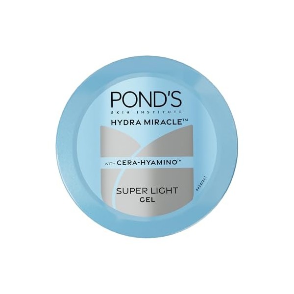 PONDS Gel hydratant super léger sans huile 100 g, avec acide hyaluronique et vitamine E pour une peau fraîche et éclatante e