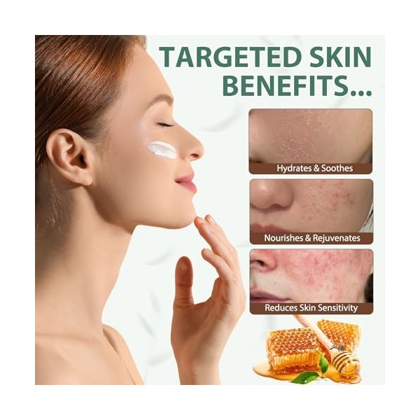 Beef Tallow Skin Care - Suif de Boeuf Bio Baume de Suif de Bœuf au Miel, Crème Hydratante Naturelle, Profonde Nourrissante, V...