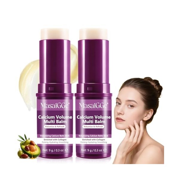 Calcium Volume Multi Balm, Calcium Volume Multi Balm Stick, Baume Coréen Anti-Rides, Raffermit la peau, Répare et Hydrate - S...