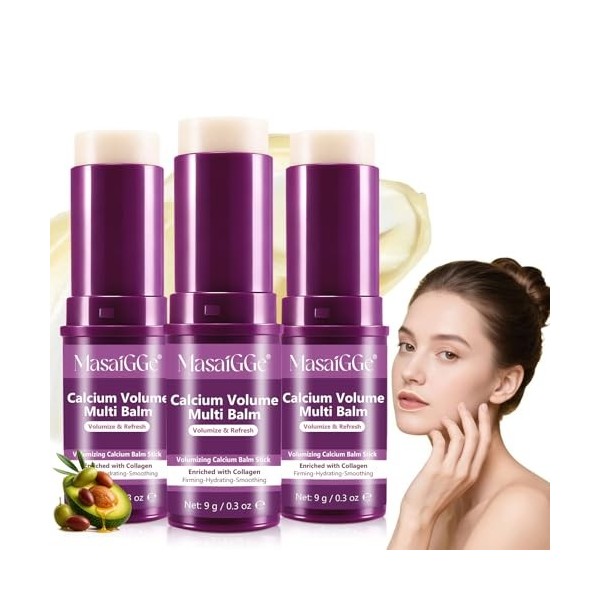 Calcium Volume Multi Balm, Calcium Volume Multi Balm Stick, Baume Coréen Anti-Rides, Raffermit la peau, Répare et Hydrate - S...