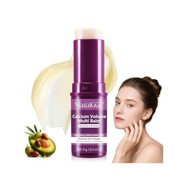 Calcium Volume Multi Balm, Calcium Volume Multi Balm Stick, Baume Coréen Anti-Rides, Raffermit la peau, Répare et Hydrate - S...