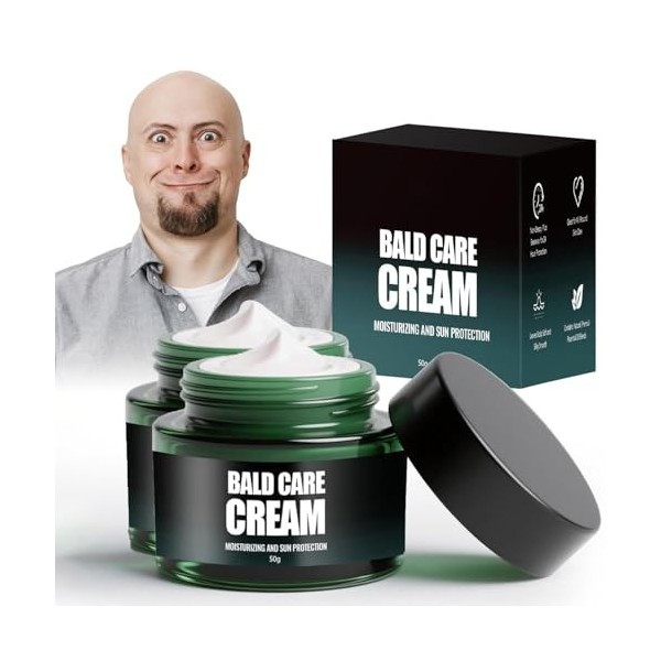 Pack de 2 Crème Calvitie Hydratante Homme | Soin Réparateur Cuir Chevelu | Anti-Irritations & Brûlures Rasoir | Effet Matifia