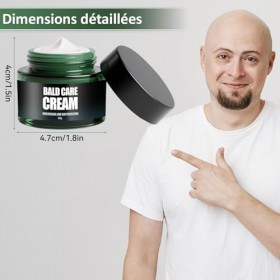 Pack de 2 Crème Calvitie Hydratante Homme | Soin Réparateur Cuir Chevelu | Anti-Irritations & Brûlures Rasoir | Effet Matifia
