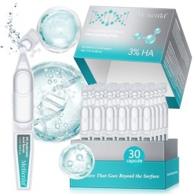 Sérum Visage à lAcide Hyaluronique 3% - 30 Flacons Monodoses | Hydratation Intense & Anti-Âge | Soin Quotidien pour Peaux Sè