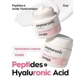 Crème Visage SNP Prep Peptaronic – Hydratant tout-en-un coréen avec 6 peptides et 5 types dacides hyaluroniques pour une hyd