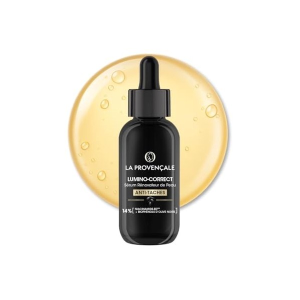La Provençale Lumino-Correct - Crème Rénovatrice de Peau booster dÉclat - Biophénols dOlive noire - Tous types de peaux - E C...