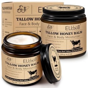 Crème Fouettée au Tallow pour le Visage & le Corps - Hydratation Profonde, Nourriture Naturelle avec du Tallow de Bœuf Élevé ...