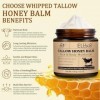 Crème Fouettée au Tallow pour le Visage & le Corps - Hydratation Profonde, Nourriture Naturelle avec du Tallow de Bœuf Élevé ...