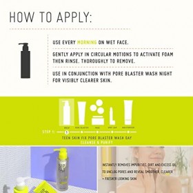 Nip+Fab Teen Skin Fix Pore Blaster Nettoyage De Jour Du Visage À LAcide Salicylique | Huile DArbre À Thé Nettoyant Purifian C...