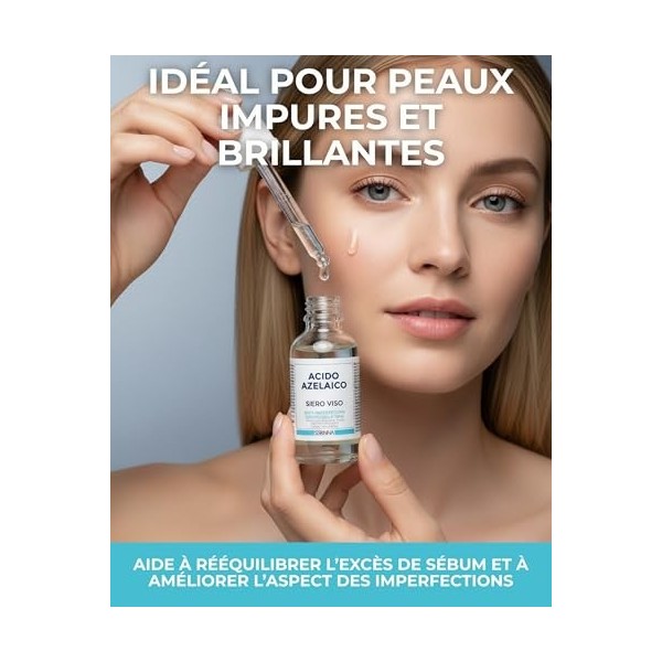SERININA Sérum Visage Cosmétique à l’Azeloyl Diglycinate | Niacinamide et Zinc | 30 ml