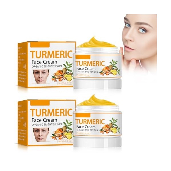 Crème Pour Le Visage Au Curcuma, Crème Hydratante Naturelle éclaircissante Au Curcuma, Crème Anti-âge Pour éliminer Les Tache
