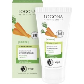 LOGONA Naturkosmetik NOURISH Crème vitaminée pour le teint éclatant - 50 ml - Glow naturel - Crème pour le visage avec carott