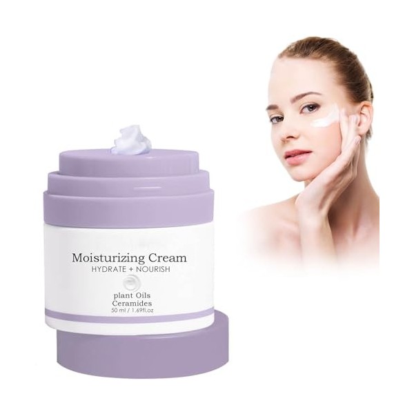 Polypeptide Cream for Facial, Crème Hydratante Antioxydante pour le Visage, Pompe à Bulles Push Down Crème Hydratante pour le