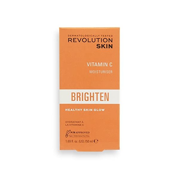Revolution Skincare - Crème Hydratante à la Vitamine C, Teint Lumineux & Éclatant, Hydrate & Protège la Peau avec de la Niaci
