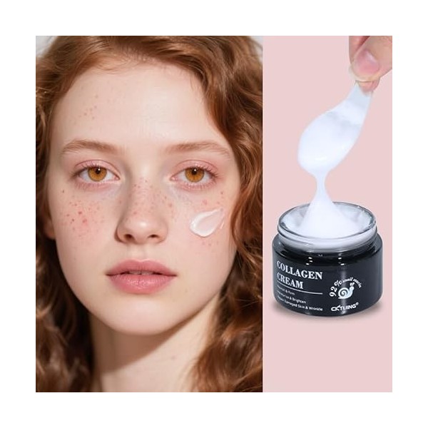 Snail Collagen Face Cream – 92% Snail Mucin, Anti-Wrinkle, Whitening & Hydrating Moisturizer for All Skin Types – 90g