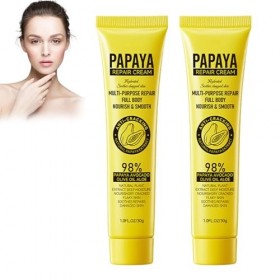 Papaya Lot de 2 crèmes blanchissantes pour le corps - Crème éclaircissante pour le corps - Pommade papaye - Crème réparatrice
