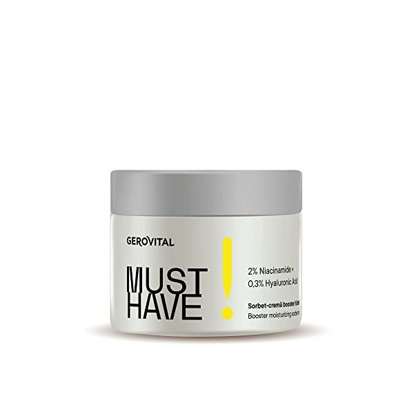 Gerovital Must Have - Sorbet Moisture Booster Crème avec 2% de Niacinamide and Hyaluronic Acid | Anti-Wrinkle Cream, Brighten