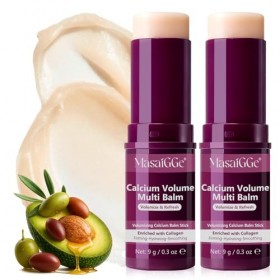 Calcium Volume Multi Balm, Stick Baume Multi-Usage au Calcium, Baume Volumisant au Calcium, Stick Hydratant au Collagène Coré