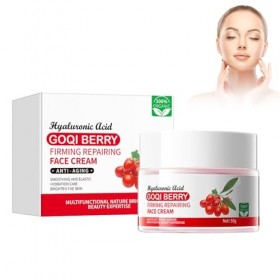 Crème hydratante anti-rides aux baies de goji - 50 g - Cosmétique naturel - Crème hydratante pour le visage - Réduit les ride