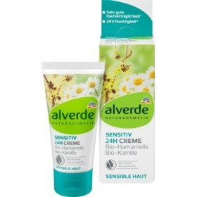 alverde Soin de jour naturel pour peaux sensibles 24h - Crème à lhamamélis à la camomille - 50 ml