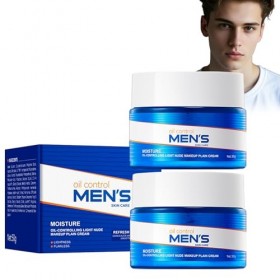 Crème De Maquillage Léger Pour Hommes | Hydratation Intense | Camouflage Des Pores & Imperfections | Teint Unifié | 2 Pièces