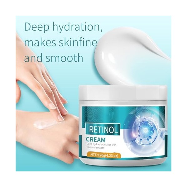 Crème Au Rétinol, Crème Hydratante Visage Antirides, Antiâge,Anti Taches Jour, Anti Ride, Anti Age, Unifie le Teint, Hydrater