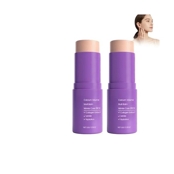 Wrinkle Multi Balm Stick, Lot de 2 bâtonnets hydratants raffermissant anti-âge et raffermissant pour la peau, crème hydratant