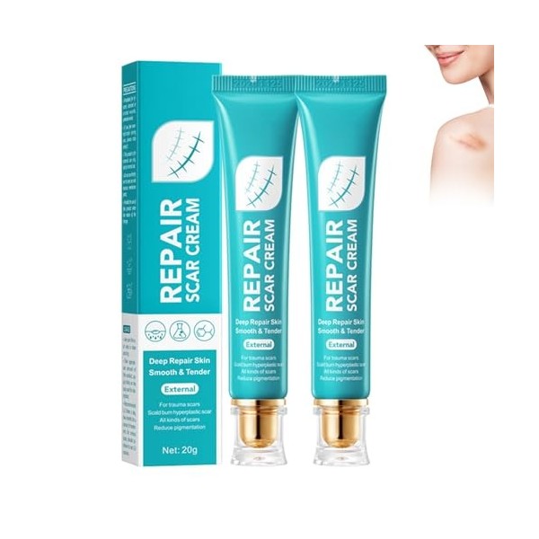Firming&Repairing Lot de 2 crèmes réparatrices pour cicatrices chirurgicales, cicatrices perdues, convient pour les nouvelles