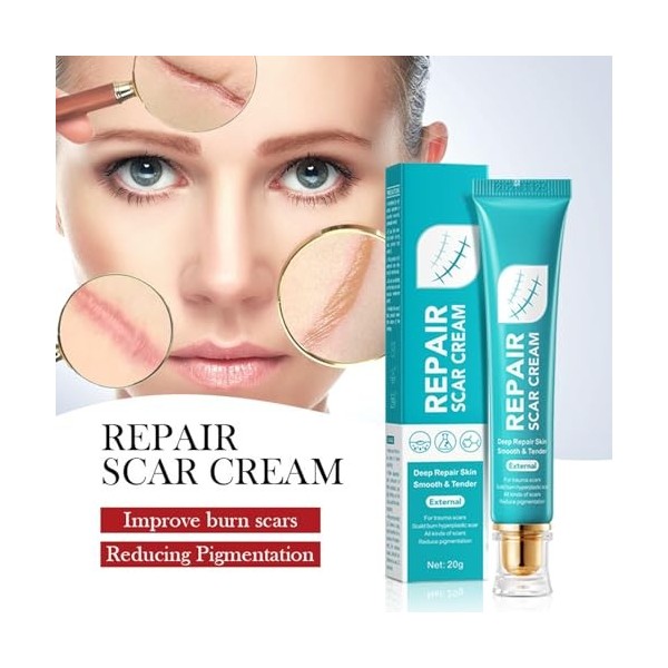 Firming&Repairing Lot de 2 crèmes réparatrices pour cicatrices chirurgicales, cicatrices perdues, convient pour les nouvelles